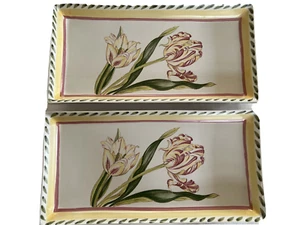 Noritake GOURMET GARDEN rechteckiges Tablett Tulpen Casual Gourmet Portugal 2 Stück Neu - Bild 1 von 6