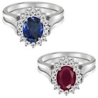 4.10Ct 100% Natural Tanzanite & Red Ruby Crown Flip Ring In 925 Sterling Silver