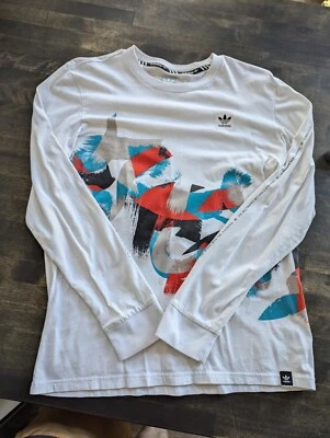 Adidas Cepillo Abstracto Hombre Mediano Manga Larga Camiseta Informal Algodón Foto 1 de 4