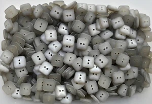 Square 12mm 15mm Warm Grey Brush Effect 2 Hole Button Buttons (Q721A Q721B X) - Picture 1 of 1