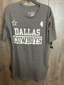 NFL DALLAS COWBOYS Dak Prescott Camiseta Adulto XL Gris Jaspeado Doble Cara - Imagen 1 de 6