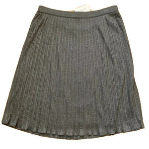 Gonna Banana Republic taglia L grande grigia plissettata linea A al ginocchio carriera foderata in maglia - Foto 1 di 8