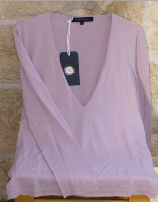 YACHT CLUB DE MONACO Pullover Feinstrick dünne Bauwolle flieder Gr.42 / L NEU - Bild 1 von 4