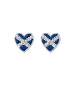 2 x Schottland Flagge HERZ Stickerei Aufnäher Aufbügeln oder Nähen Aufnäher Schottisch - Bild 1 von 2