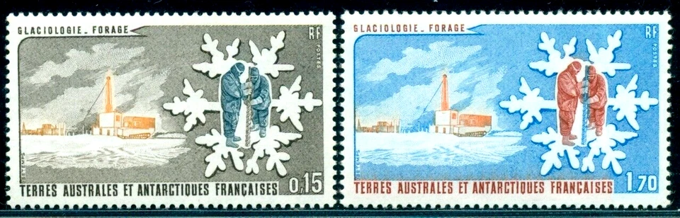 1984 Research station, snow crystal, researcher,TAAF,Mi.182,MNH - Image 1 of 1