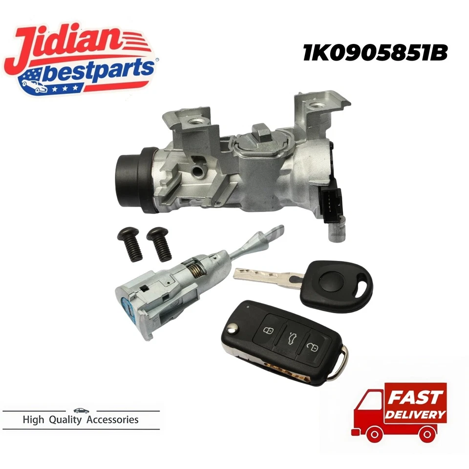 Ignition Switch Door Lock Cylinder For VW Jetta 2006-2018 W/Remote Key - Image 1 of 4