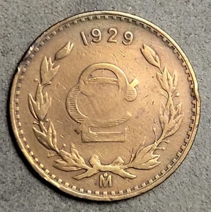 1929 M MEXICO 2 CENTAVOS LOW MINTAGE KEY DATE WORLD COIN NICE - Picture 1 of 2