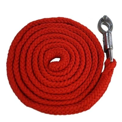 GERMAN RIDING Strick Anbinde-/ Führstrick mit Panikhaken, Rot extra lang ca 2.2cm NEU