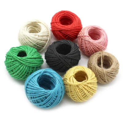 25M 3 Ply Colour Twine Gift Garden Burlap Ball Craft String Rustic Cord Hessian - Image 1 of 4