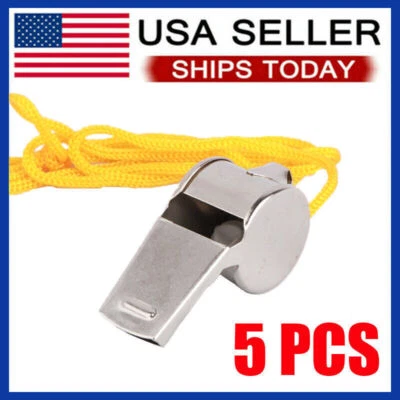 5 PCS Coach Signal Referee Loud Whistle Survival Safety Sports Basketball - Image 1 of 4