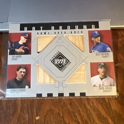 Bate DC Around A-Rod Thome Magglio Justice 2002 Upper Deck Quad usado en juegos Foto 1 de 4