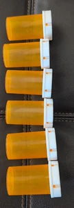Lot of 12 Amber Pill Rx Bottles Plastic Storage Prescription Clean White Cap CVS - Picture 1 of 6