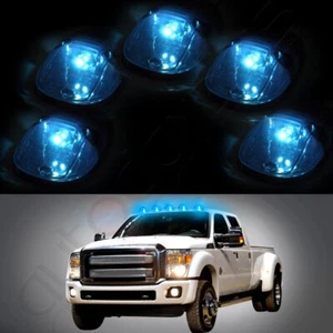 5pcs Smoke Cab Roof Clearance Light+168 T10 Blue 12V for 99-02 Dodge Ram New - Picture 1 of 11
