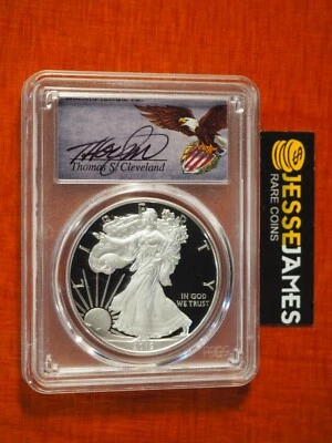 2019 W PROOF SILVER EAGLE PCGS PR70 DCAM FDI CLEVELAND FROM CONGRATULATIONS SET - Image 1 of 2