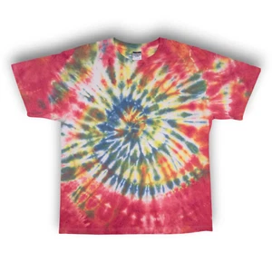 Jerzees Vintage Graphic Tee Tie Dye Multi Rainbow Spiral Unisex Men’s XL - Picture 1 of 5