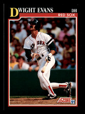 1991 Score Dwight Evans  #225 Boston Red Sox NM-MINT