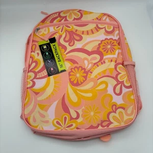 Mochila Wonder Nation 16" Floral Remolino Melocotón Pálido, Niños Niñas Trabajo Escolar NUEVA - Imagen 1 de 5