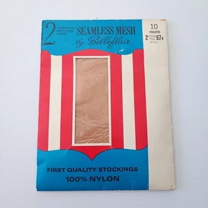 2 Paar Vintage Nylon Strümpfe Strumpfwaren ohne Naht Größe 10 versiegelt Belleflair Pacific - Bild 1 von 6