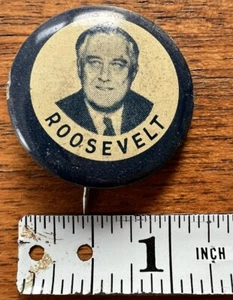 1936 Franklin D. Roosevelt FDR President Campaign Pin Pinback Button Uncommon - Picture 1 of 2