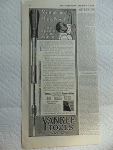 1918 YANKEE TOOLS cacciavite a cricchetto pubblicità stampa d'epoca - Foto 1 di 1