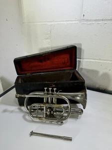 Jerome Thibouville Lamy  Jtl Cornet Antique Silver Plated Early 20 Century - Picture 1 of 20