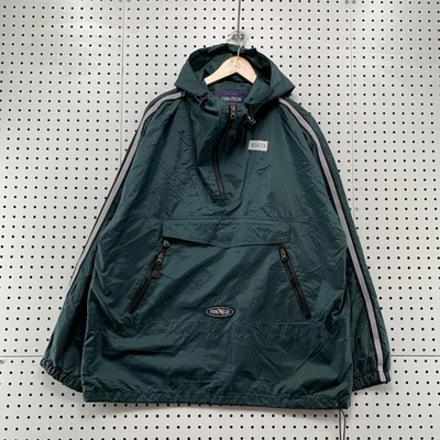 Vintage Nautica Hooded Pullover Anorak Jacket Mens Large  Green Nylon - Image 1 of 4