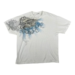 Vintage Miami Ink T-Shirt Mens XL Graphic Y2K Cyber Tattoo Wings Grunge - Picture 1 of 9