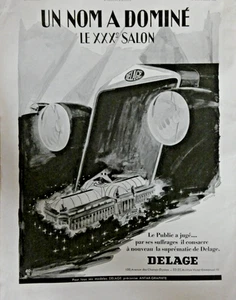 PUBLICITÉ DE PRESSE 1936 UN NOM A DOMINÉ DELAGE LE XXX° SALON - Foto 1 di 1
