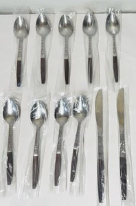 11 Piece Interpur Vintage Spoon & Butter Knife Brown Handle Stainless Steel NEW - Picture 1 of 4