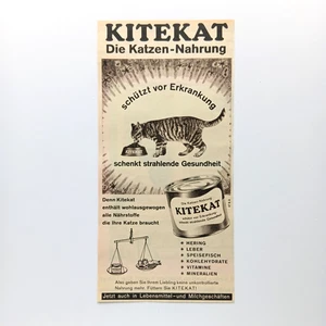 1961 KiteKat Katzen Nahrung Werbeanzeige Werbung Reklame Advertising - Picture 1 of 1
