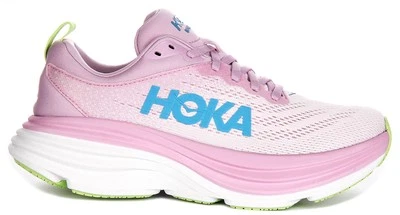 Hoka Bondi 8 Extented Heel Walking Comfort Trainer Pink Womens Size 3 - 8