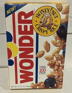 Wonder Bread Honey Nut Crispy Rice Cereal Box Sealed Contents 1991 Rare Vintage - Picture 1 of 6