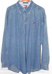Camisa Tommy Hilfiger Denim Abotonada Calce Personalizado Algodón Clásico Para Hombre Talla XL - Imagen 1 de 3