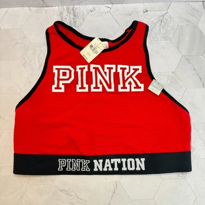 NWT Victoria’s Secret PINK NATION Red Sports Bra Size M (A-C) Retired Racer Back - Image 1 of 4