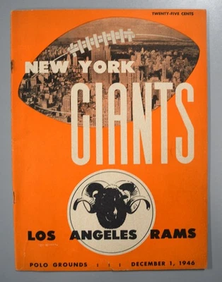 New York Giants vs Los Angeles Rams December 1st 1946 Official Game Program - Image 1 of 3