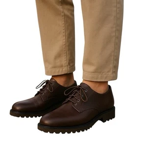 J Crew Dark Brown Rich Espresso Camden Bluchers Leather Dress Shoes Size 11.5 - Picture 1 of 3