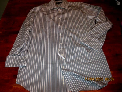 Paul Fredrick 17-33 Trim Fit Imperial 100 Two Ply Cotton Dobby French Cuff Shirt - Image 1 of 4