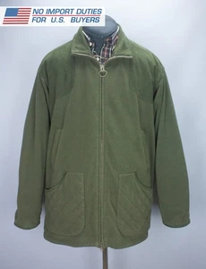 Vintage Barbour Dunmoor Mens Size XXL Shooting Green Fleece Jacket Check Lining - Picture 1 of 24