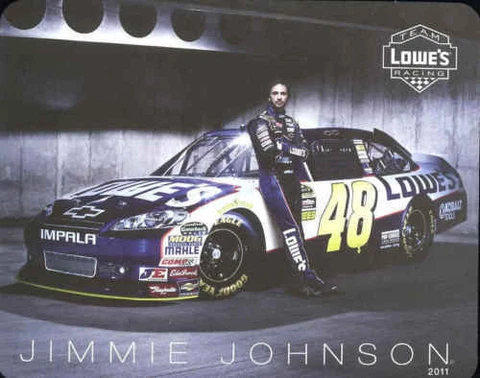 2011 JIMMIE JOHNSON "TEAM LOWES RACING HENDRICK #48 NASCAR SPRINT CUP POSTCARD Cover
