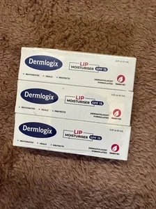 Lot of 3 Dermlogix SPF 15 Lip Moisturizing Balm Tubes Paraben Free 0.31 Oz - Picture 1 of 1