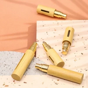 Mini Perfume Bottle Wooden Liquid Container Portable Atomizer Travel - Picture 1 of 8
