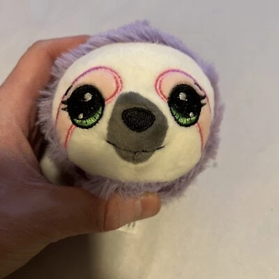 Top Trendz Purple Sloth Plush Squishy Stress Ball 4 Inches Round - Image 1 of 4