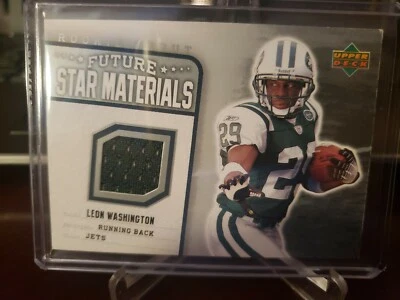 2006 Upper Deck Debut Future Star Materials Leon Washington #FSM-LW Rookie - Image 1 of 3
