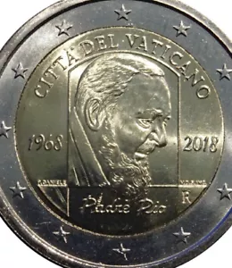 Vatican 🇻🇦Coin 2€ Euro BUNC In Folder 2018 50y Death Padre Pio Holly Priest - Picture 1 of 4