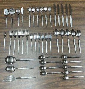 National Silver Fleur Japan Stainless Flatware Silverware 44 Pieces Total - Picture 1 of 6