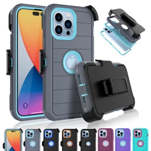 For iPhone 14/Plus/Pro Max Phone Case Heavy Duty Shockproof Cover Holster Clip - Picture 1 of 54