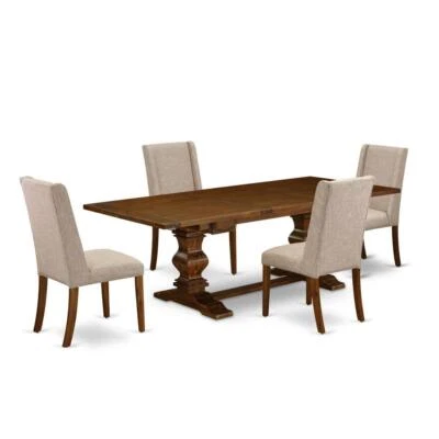 5 Piece Set Includes a Rectangle Dining Room Table with Butterfly Leaf and 4... - Image 1 of 4