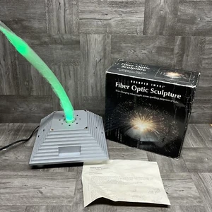 Vintage 1997 Sharper Image Fiber Optic Sculpture Pyramid Color Changing Rotating - Bild 1 von 24