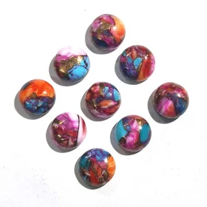 Pietra preziosa turchese rame dalia rosa Arizona naturale rotonda etica cabochon - Foto 1 di 10