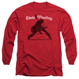 ELVIS PRESLEY OVERPRINT Licensed Adult Men's Long Sleeve Graphic T-Shirt SM-3XL - Picture 1 of 2